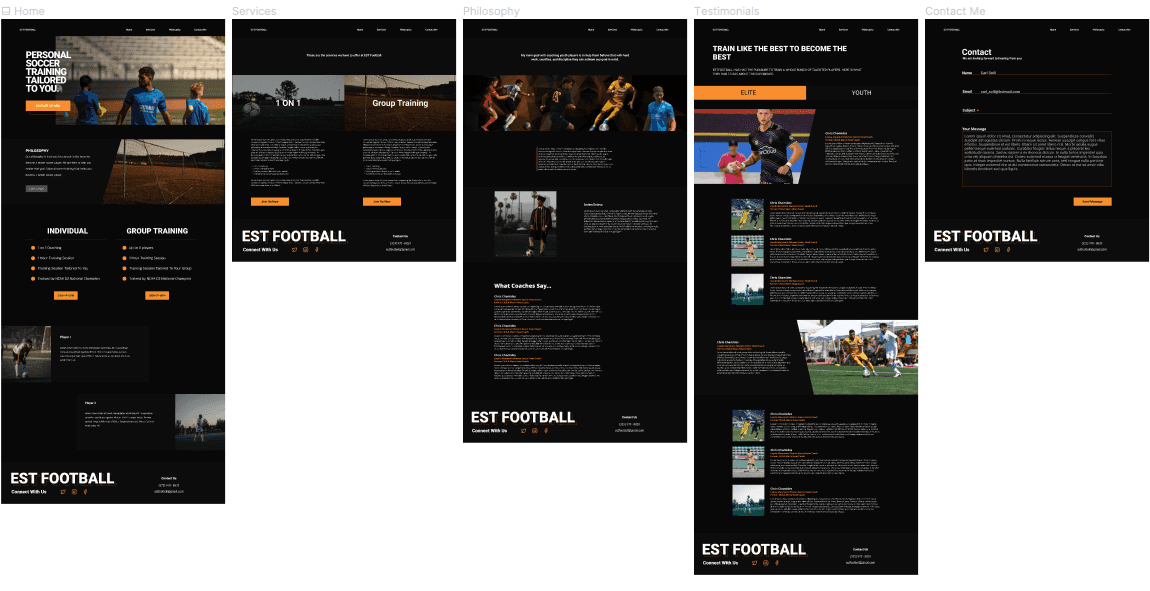 website design of estfootball